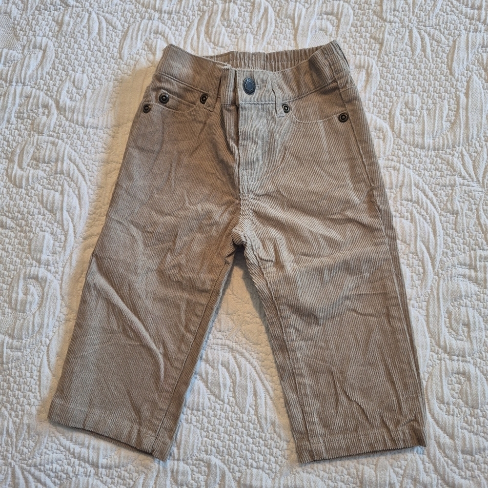 Janie and Jack boys size 6-12 months tan corduroy pants, EUC